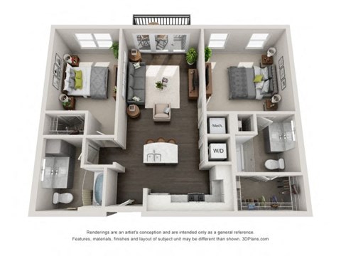 B1 Floor Plan at Marq on Main, Lisle, 60532